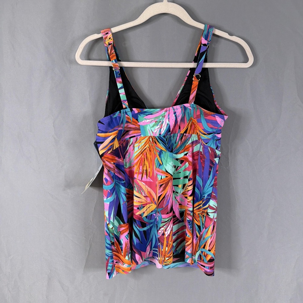 DreamShaper by Miraclesuit Tankini Top Size 12 Swim Tropical Beach Slimming NEW - Picture 2 of 9